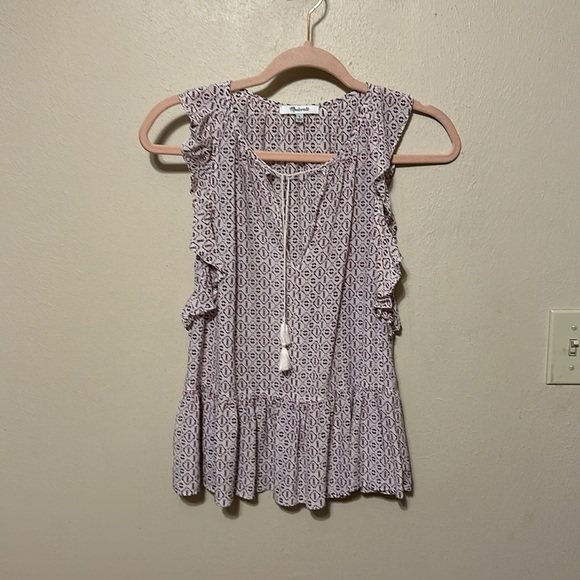 MADEWELL Silk Lily‎ Ruffle Top Size Small - Picture 3 of 10